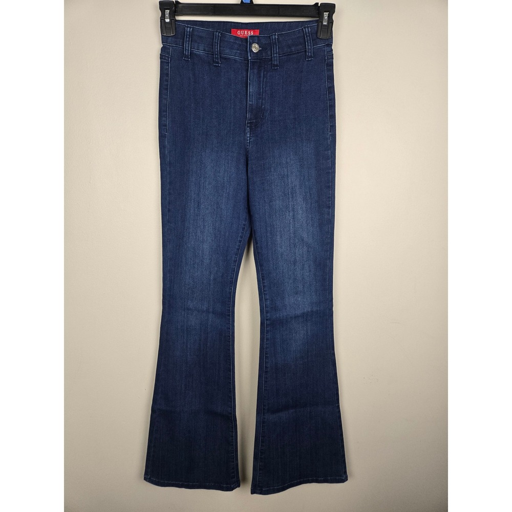 Guess Los Angeles Women High Rise Flare Jeans Dark Wash Blue Size 26 Q3OA51R4FL0